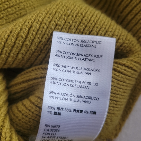 Free People Easy Street Colorblock Sweater Yellow Womens Size S Cotton Blend - Picture 7 of 11